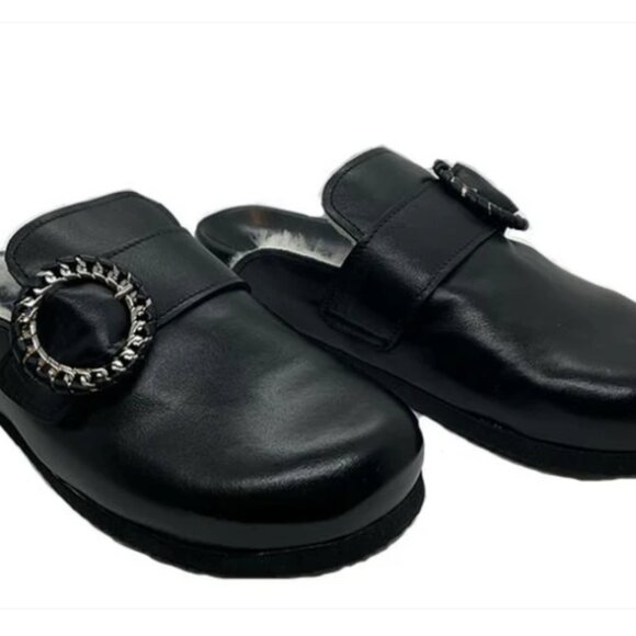 hand made Italian clogs/slipons Leather and shearling lining 5.5, 6, 6.5, 7 - Picture 5 of 5